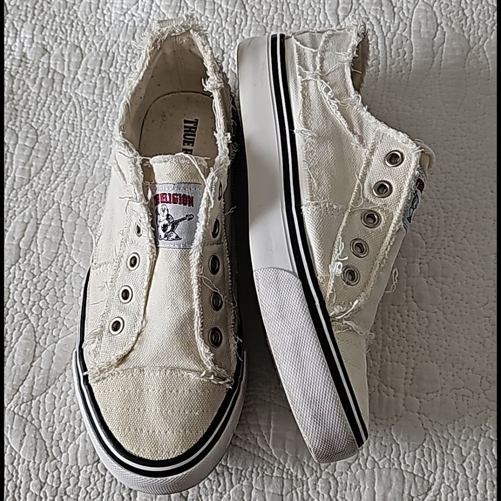 True Religion Laceless Slip-on Canvass  Sneakers